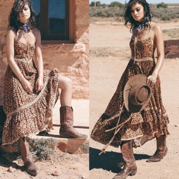 Super Rare Spell Saphari Maxi Sundress in Leopard size S - Picture 4 of 14